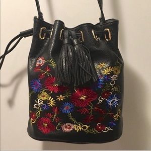Steve Madden Floral Embroidered Bucket Bag